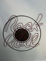 Front view of entire Rock & Roll sign