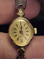 Front view of watch showing dial and case