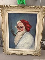Full view of framed Santa portrait