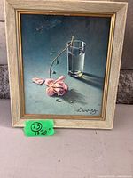 Front view of framed artwork showing entire image and frame