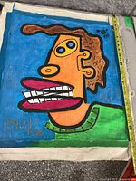 Full view of portrait showing entire painted image, signature and date