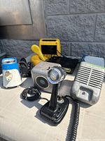 Group shot of all CB/PA accessories on table