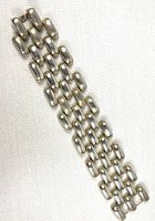 Full view of sterling silver five-row link bracelet