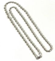 Full view of sterling rope chain laid out