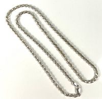Full view of sterling silver rope chain