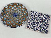 Top view of both plates showing patterns and relative sizes