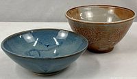 Both bowls side by side showing sizes, colors, exterior texture