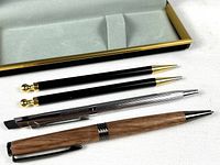 All five items laid out with case open