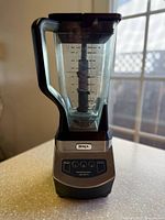Front view of Ninja Professional blender showing base, pitcher and blade assembly