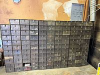 Full frontal view of cabinet showing all drawers