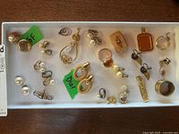Tray overview showing all costume jewelry pieces