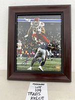 Framed autographed Travis Kelce photo front view