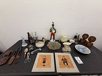 Full view showing all assorted items laid out on table