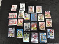Full layout of roughly 20 49ers cards