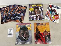 All seven magazines laid out