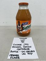 Front view of sealed 1992 Michael Jordan Gatorade bottle