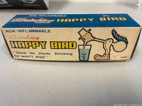 Front of original Happy Bird box showing branding and graphics