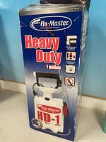 Front of box showing Flo-Master Heavy Duty HD-1 sprayer details