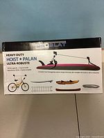 Box of Proslat heavy duty hoist showing capacity and included items