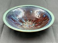 Top view of porcelain bowl showing interior glaze