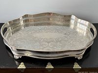 Top view of entire silver plated gallery tray