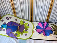 Bird and flower dangler examples folded flat