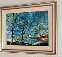 framed painting on wall