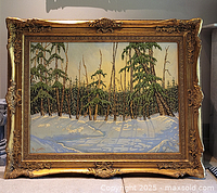 Full view of framed painting