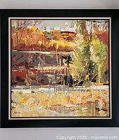 Frontal view of framed Josef Kote painting