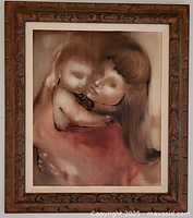 Framed oil painting showing full view of artwork and frame