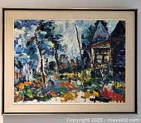 Full view of framed painting