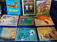 Grid of 9 books including Pretzel, The Cut-Ups, etc.