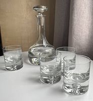 Full set: decanter with stopper and four tumblers