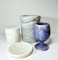 Group shot of all four marble items