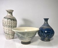 Group shot of all three pottery pieces