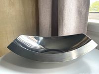 overall view of stainless steel bowl on table