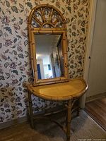 Console table with mirror on top showing overall set