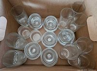 Overhead view of all glasses in box