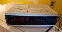 Front view of powered-on Sony Dream Machine ICF-C3W clock radio
