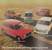 Upper portion highlighting car images and headline