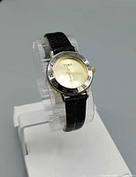 Front angled view of wristwatch (case, bezel, strap)