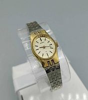 Front view of Seiko women’s wristwatch on stand