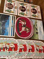 Overview of all assorted placemats laid out on table