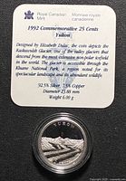 Information card from Royal Canadian Mint detailing composition and specifications