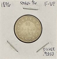 Reverse showing 20 CENTS 1896 within wreath