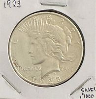 obverse view of 1922 Peace Dollar showing Liberty profile and date