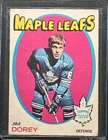 Front of Jim Dorey #57 O-Pee-Chee hockey card