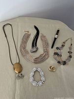 Overview of all jewellery pieces laid out