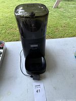 Full view of black Petlibro automatic pet feeder with bowl and power cord