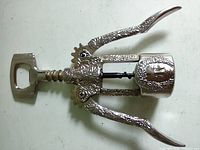 Full view of ornate Italian wing corkscrew